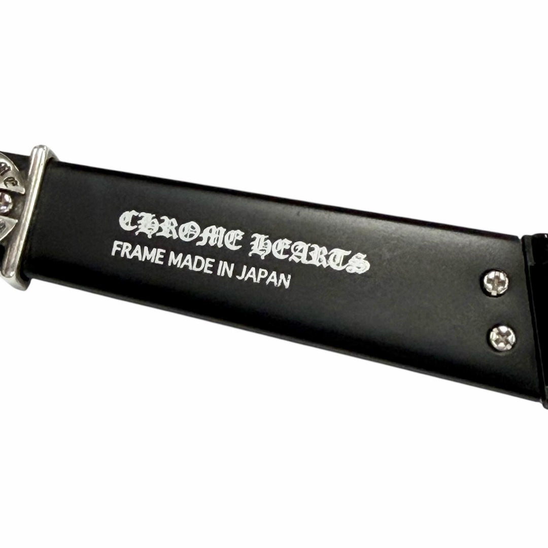 Great CHROME HEARTS Glasses DROOLIN BS Flare Horseshoe Folding black mens