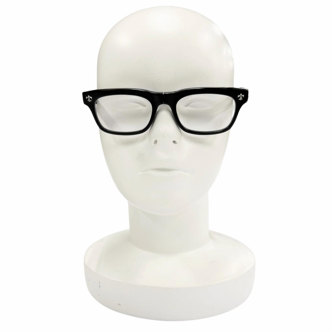 Great CHROME HEARTS Glasses DROOLIN BS Flare Horseshoe Folding black mens
