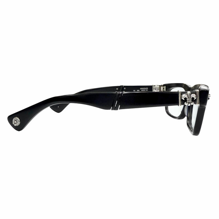 Great CHROME HEARTS Glasses DROOLIN BS Flare Horseshoe Folding black mens