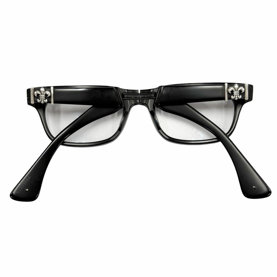 Great CHROME HEARTS Glasses DROOLIN BS Flare Horseshoe Folding black mens