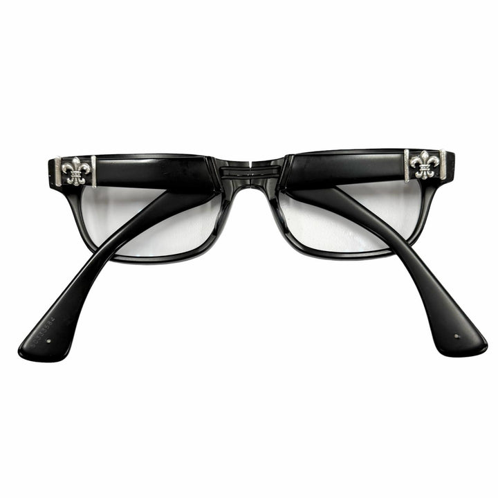Great CHROME HEARTS Glasses DROOLIN BS Flare Horseshoe Folding black mens