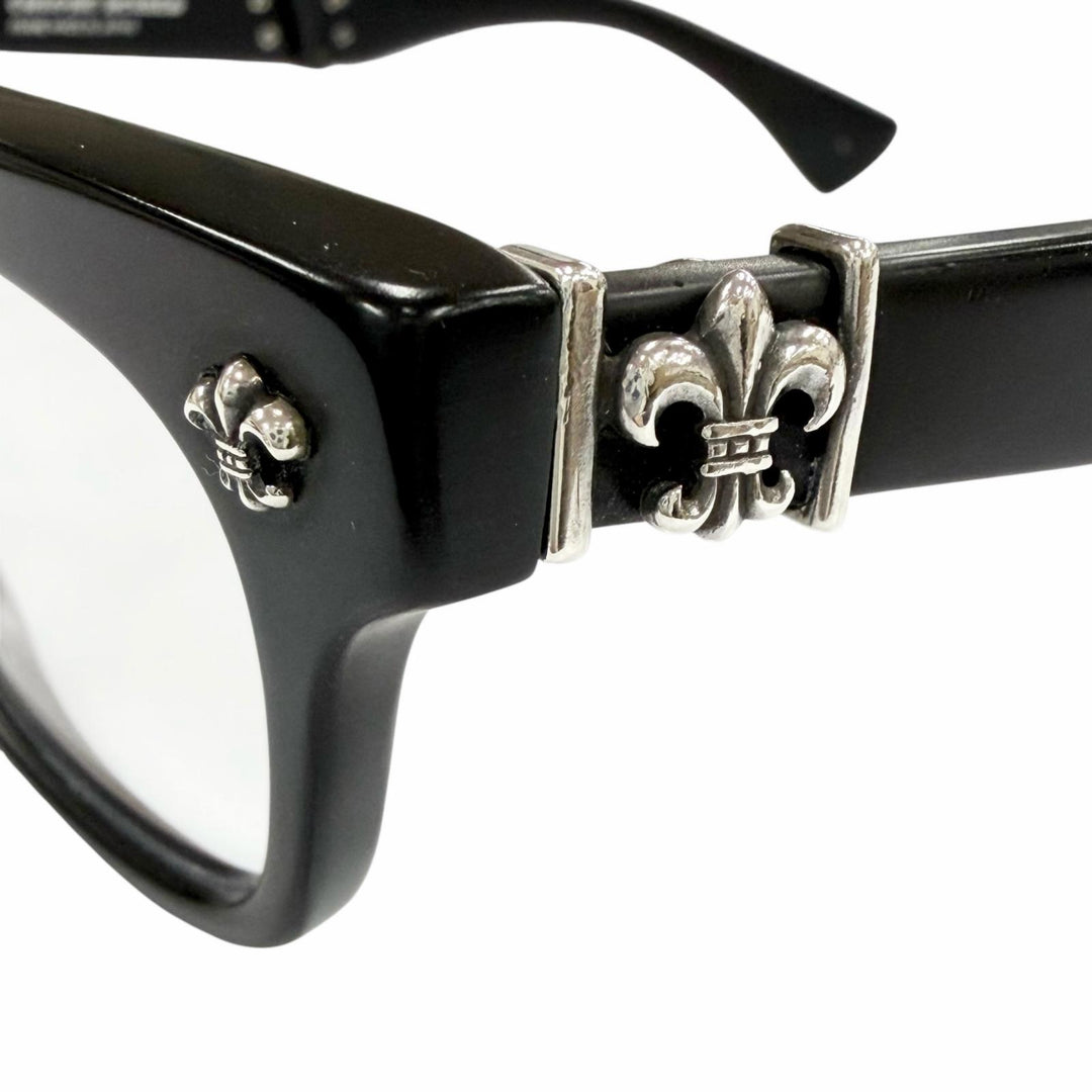 Great CHROME HEARTS Glasses DROOLIN BS Flare Horseshoe Folding black mens
