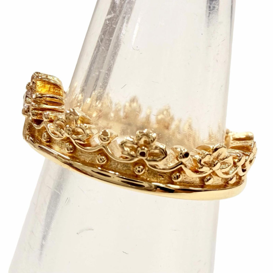 Excellent Justin Davis Ring ring Crown K18 Diamond 1P 0.02ct gold 18K Women