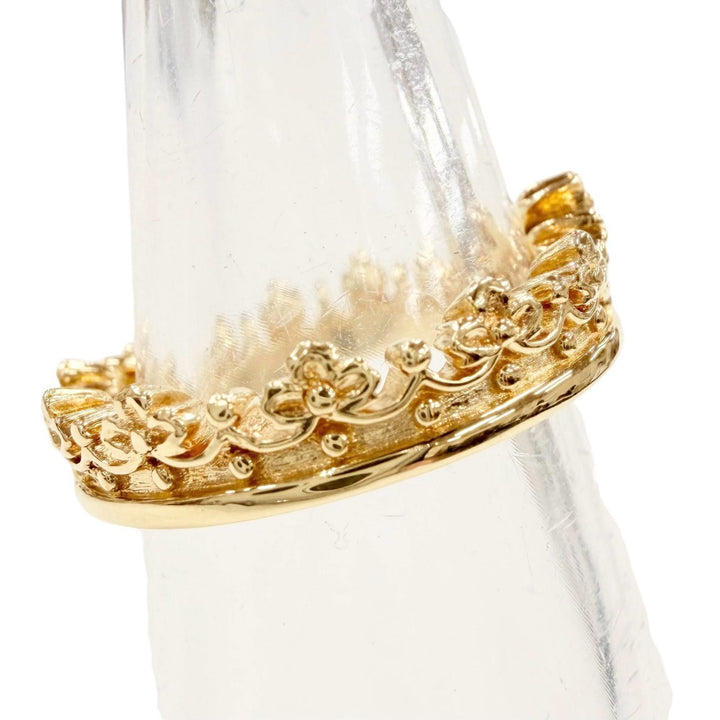 Excellent Justin Davis Ring ring Crown K18 Diamond 1P 0.02ct gold 18K Women