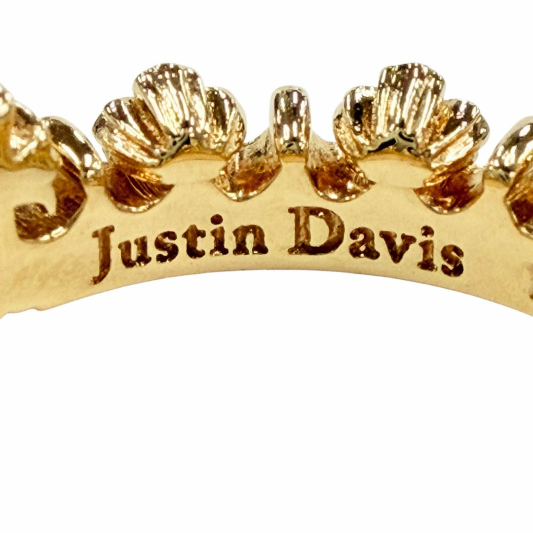 Excellent Justin Davis Ring ring Crown K18 Diamond 1P 0.02ct gold 18K Women
