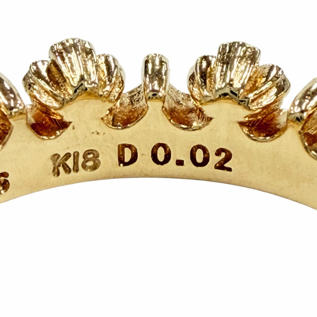 Excellent Justin Davis Ring ring Crown K18 Diamond 1P 0.02ct gold 18K Women