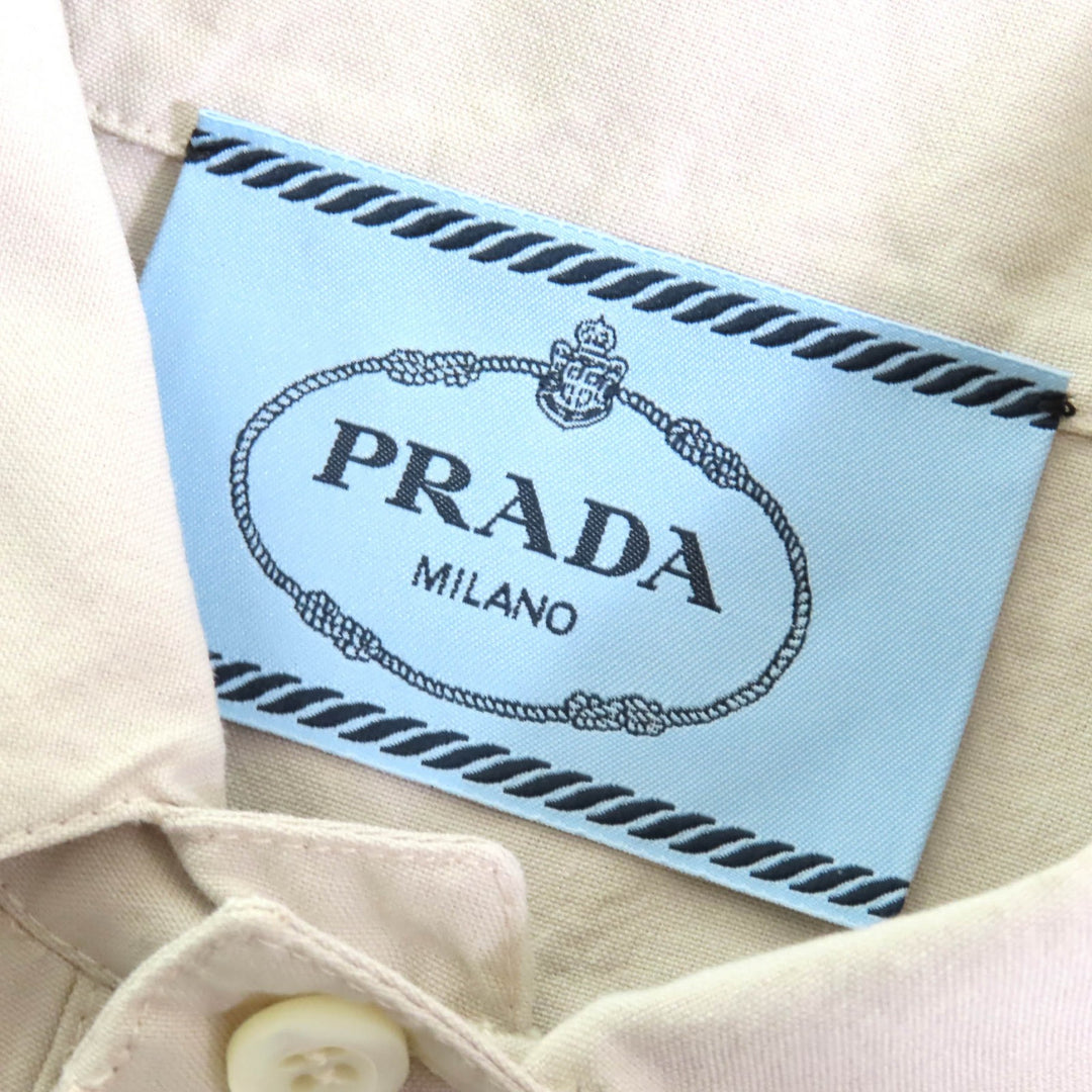 Great PRADA one piece Pink quilted mini dress beige cotton Women 40 P3N16