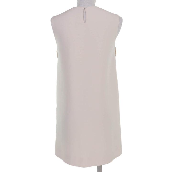 Great Christian Dior one piece Logo button 2-way dress Ivory 38 341B32A1166