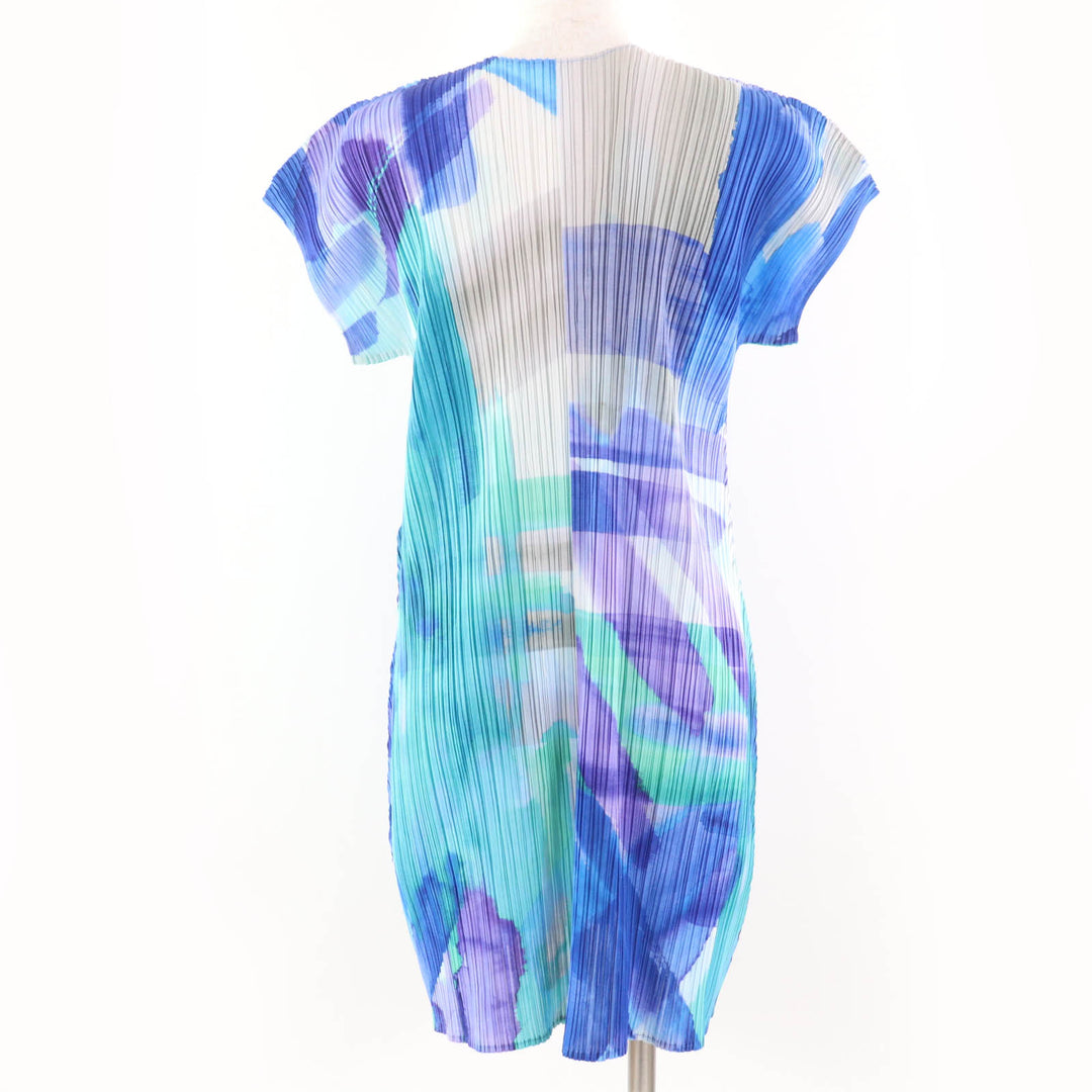 Great PLEATS PLEASE one piece Watercolor short sleeve Women 3 PP01-JT688