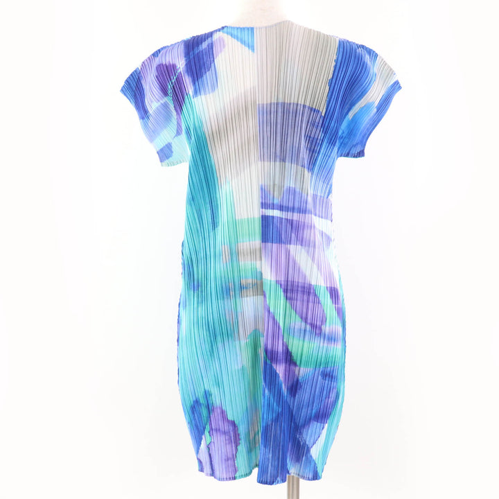 Great PLEATS PLEASE one piece Watercolor short sleeve Women 3 PP01-JT688