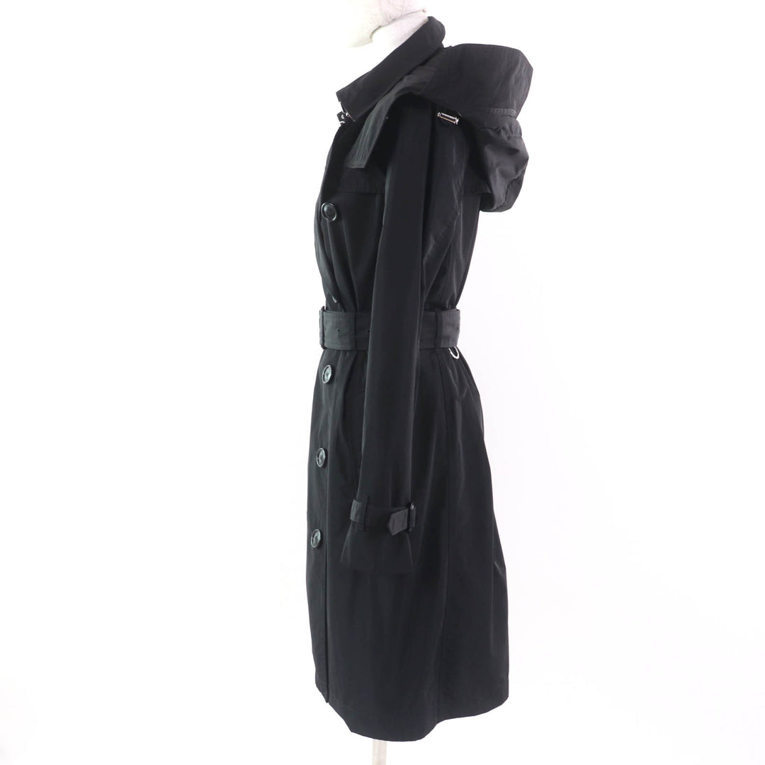 Great BURBERRY trench coat Kensington Attachable Hood with black Women 38 8006111