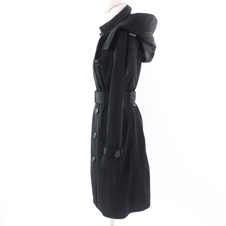 Great BURBERRY trench coat Kensington Attachable Hood with black Women 38 8006111