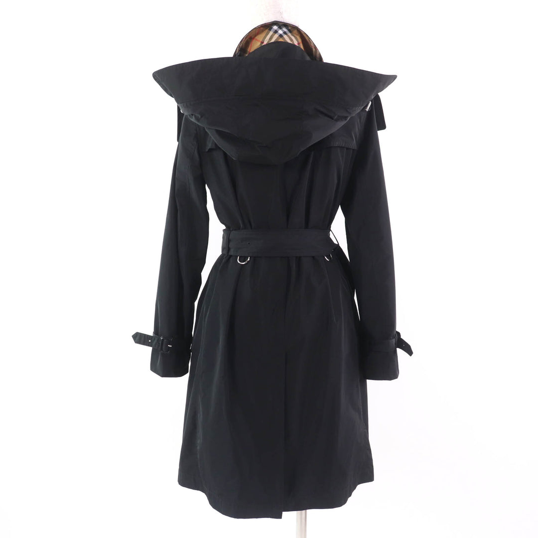 Great BURBERRY trench coat Kensington Attachable Hood with black Women 38 8006111