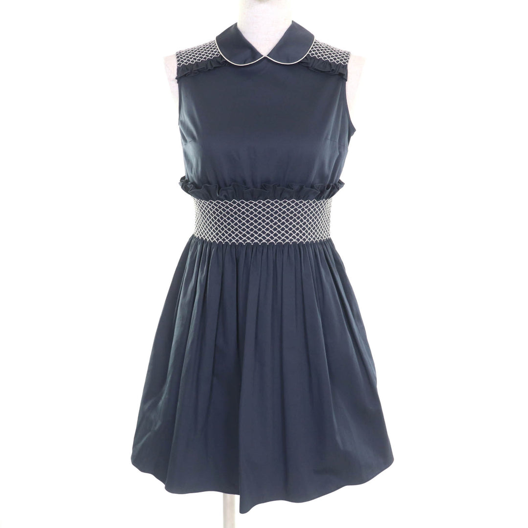 Great MIUMIU one piece Waist Design Sleeveless Gathered Mini Women 36 MF2511