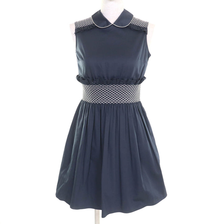 Great MIUMIU one piece Waist Design Sleeveless Gathered Mini Women 36 MF2511