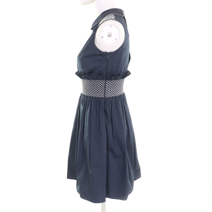 Great MIUMIU one piece Waist Design Sleeveless Gathered Mini Women 36 MF2511