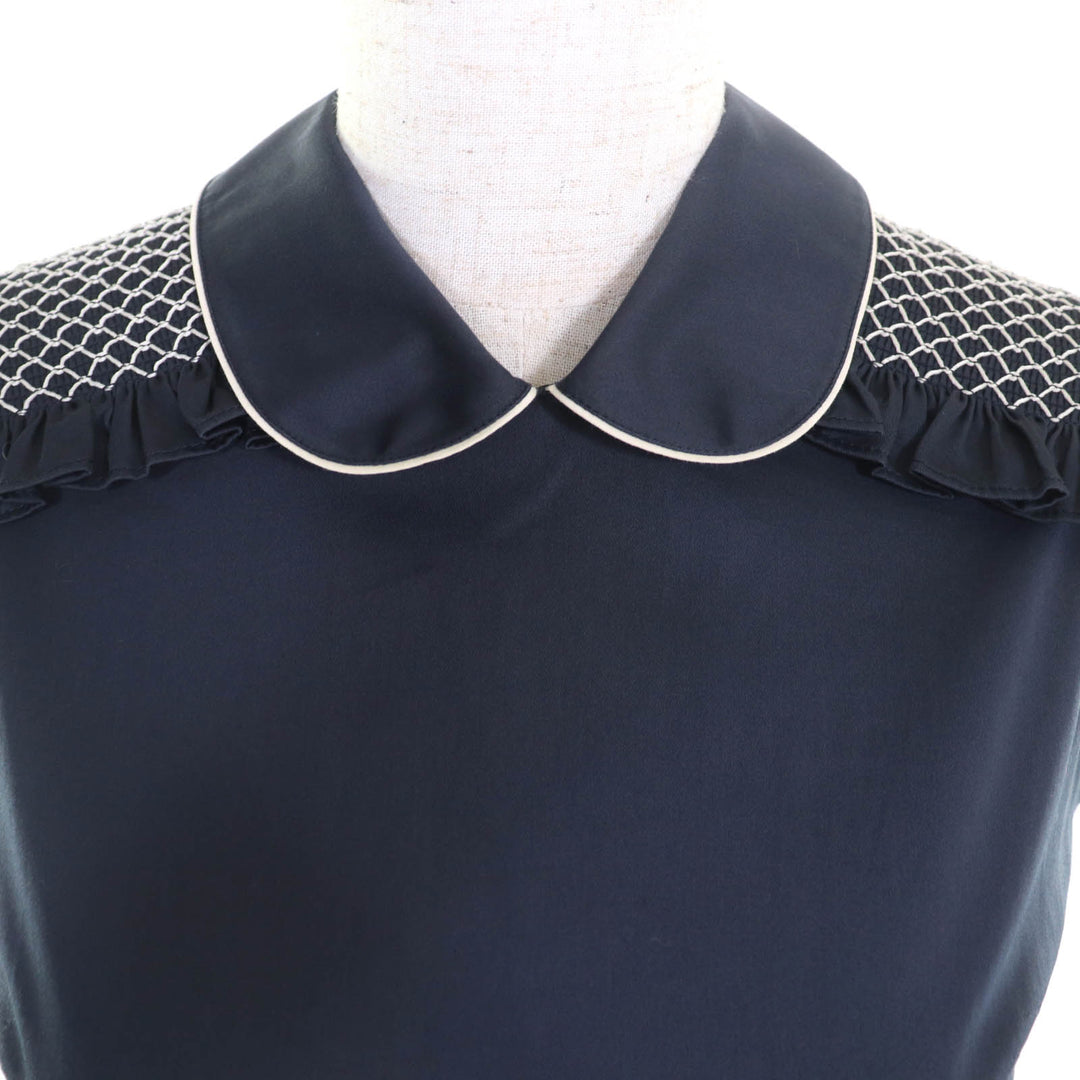 Great MIUMIU one piece Waist Design Sleeveless Gathered Mini Women 36 MF2511