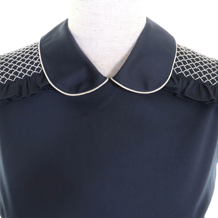 Great MIUMIU one piece Waist Design Sleeveless Gathered Mini Women 36 MF2511