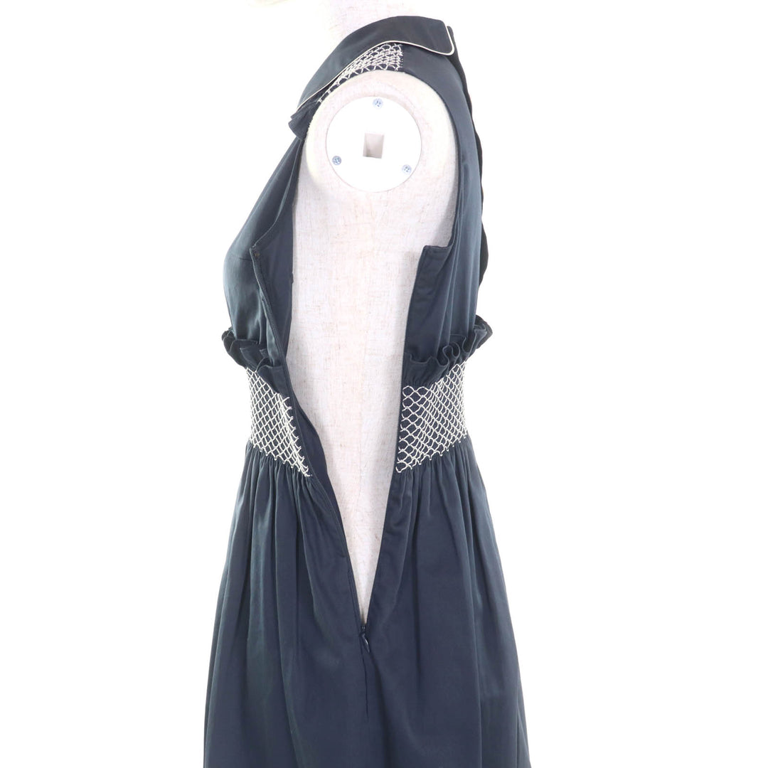 Great MIUMIU one piece Waist Design Sleeveless Gathered Mini Women 36 MF2511