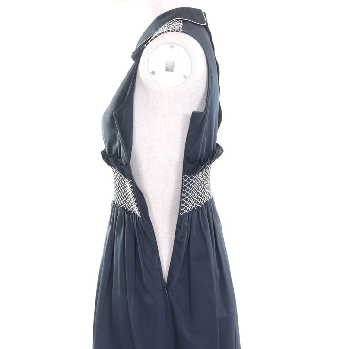 Great MIUMIU one piece Waist Design Sleeveless Gathered Mini Women 36 MF2511