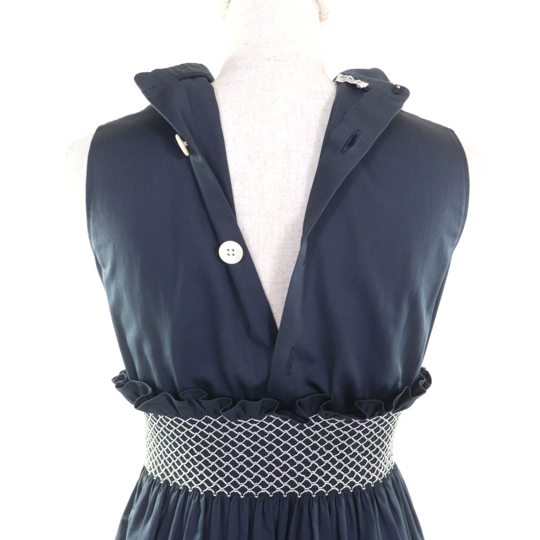 Great MIUMIU one piece Waist Design Sleeveless Gathered Mini Women 36 MF2511