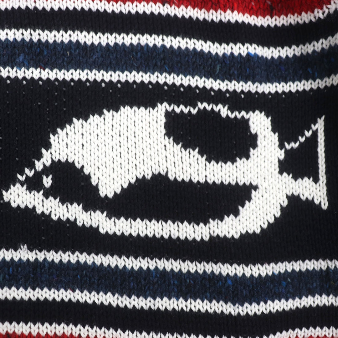 Great THOM BROWNE cardigan Fish print V-neck knit Multi cotton mens 1 MKC029
