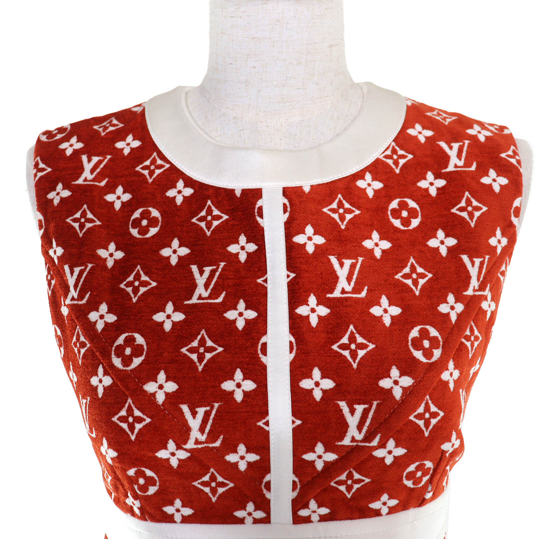 Pristine LOUIS VUITTON tops Monogram Tauring Sleeveless Tunic Brown Rayon 34