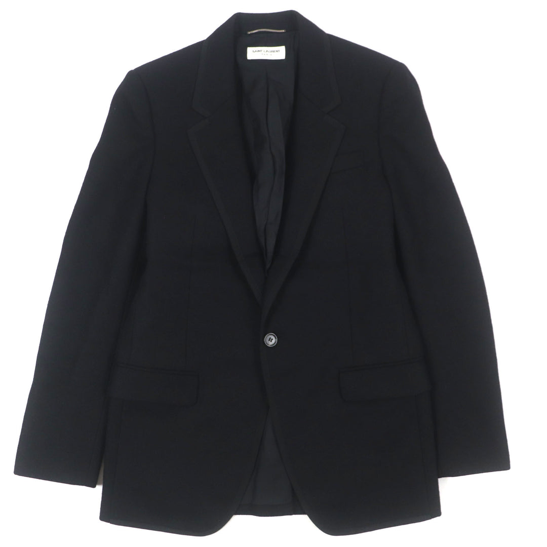 Excellent SAINT LAURENT PARIS tailored jacket black wool mens 44 687349