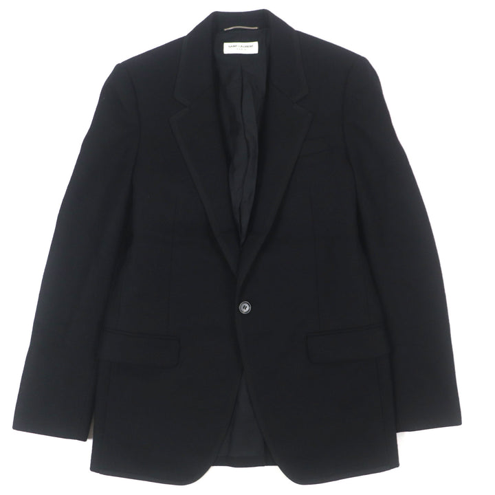 Excellent SAINT LAURENT PARIS tailored jacket black wool mens 44 687349