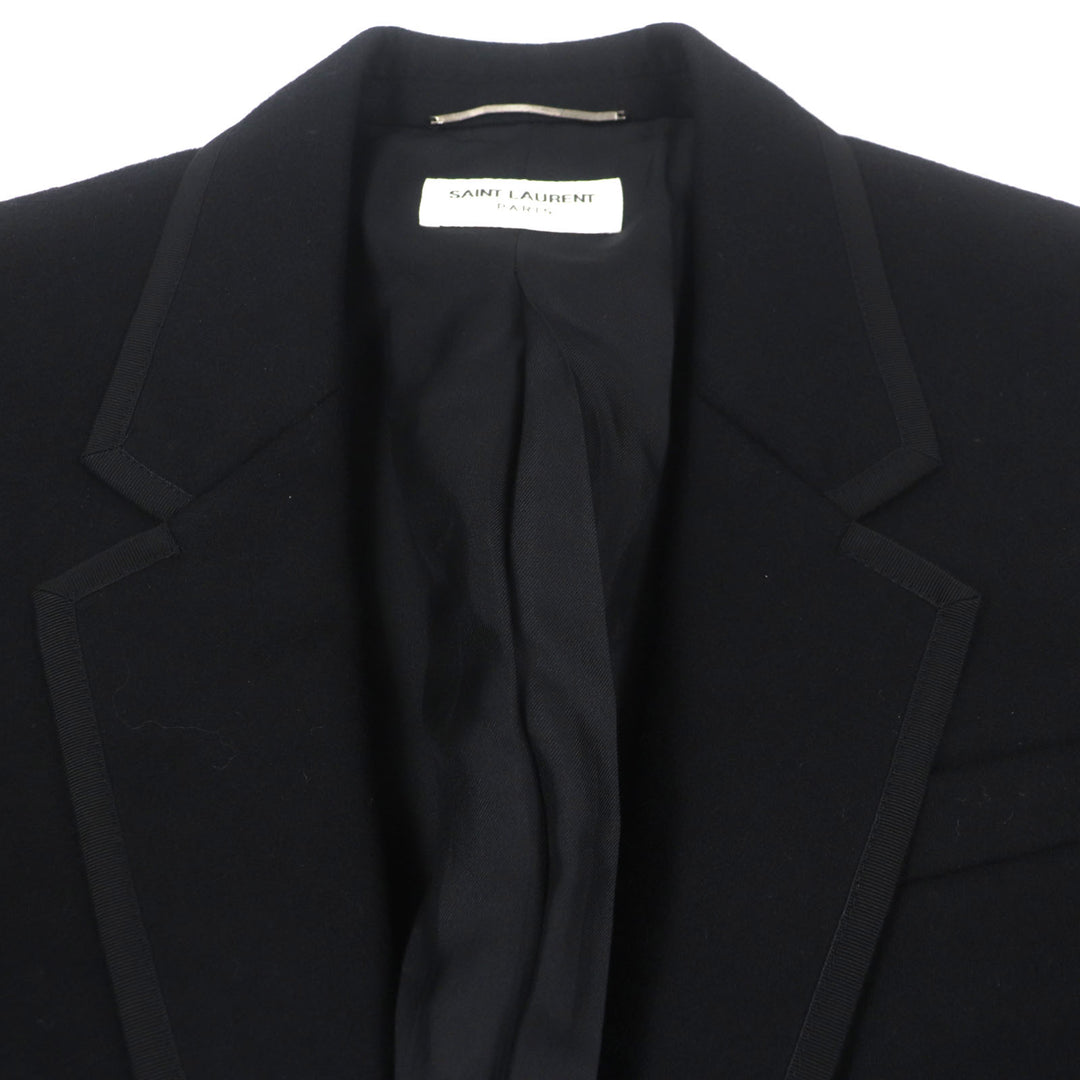 Excellent SAINT LAURENT PARIS tailored jacket black wool mens 44 687349