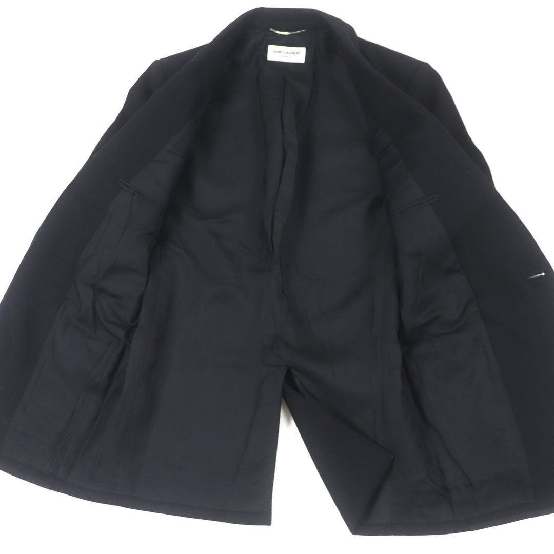Excellent SAINT LAURENT PARIS tailored jacket black wool mens 44 687349