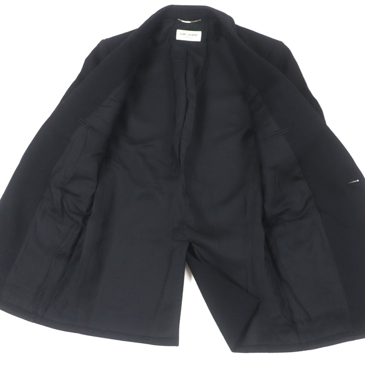 Excellent SAINT LAURENT PARIS tailored jacket black wool mens 44 687349