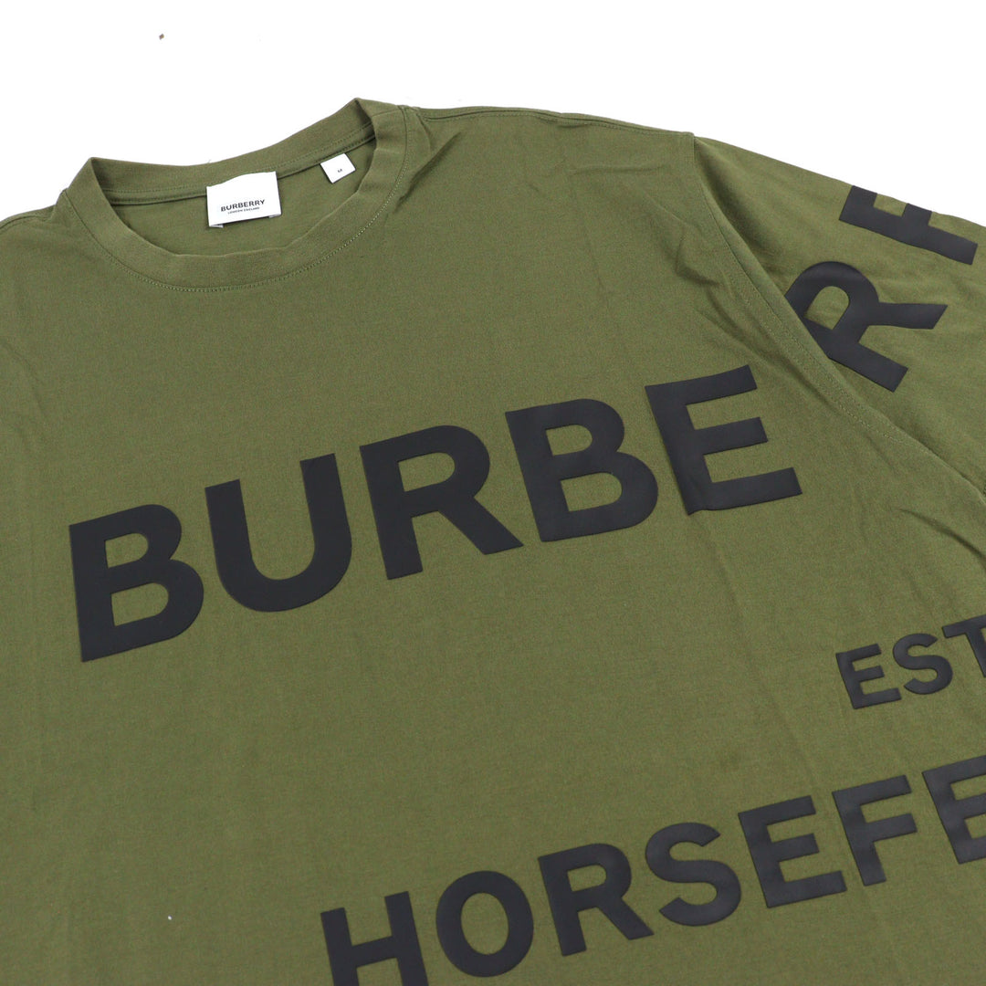 Great BURBERRY Short sleeve T-shirt HARLFORD Rubber logo Horseferry print M