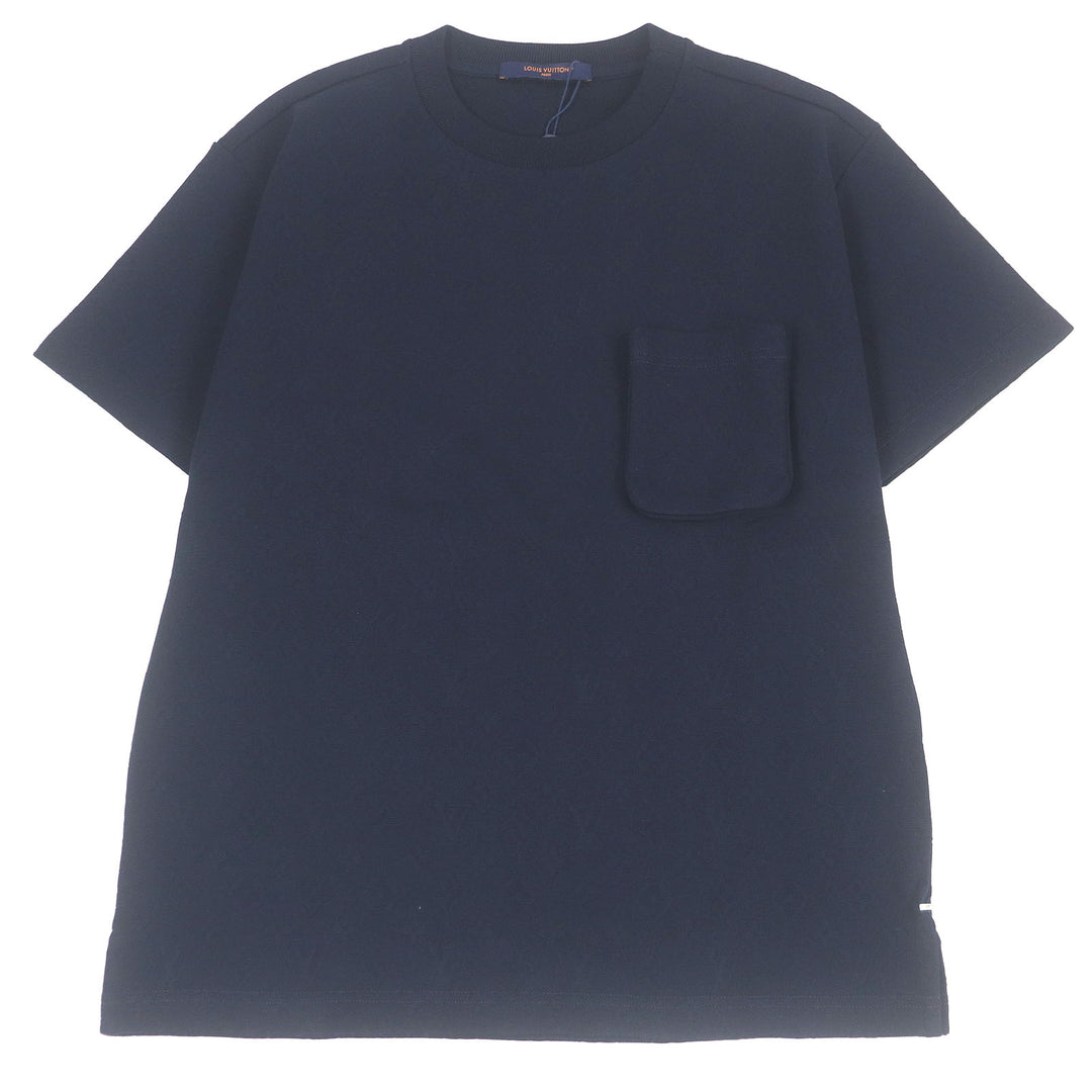 Pristine LOUIS VUITTON tops Piqu cotton T-shirt Monogram Navy cotton mens S