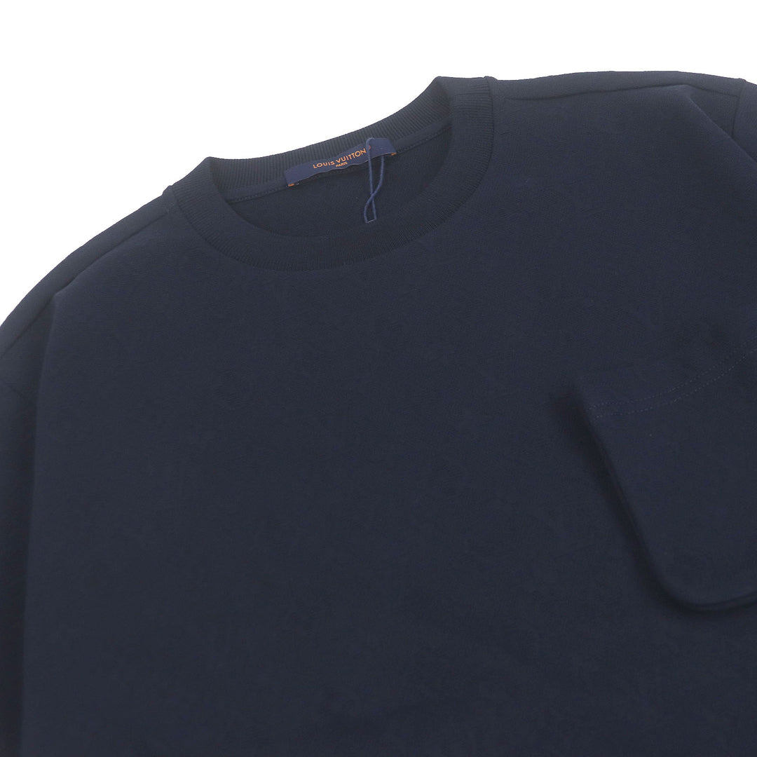 Pristine LOUIS VUITTON tops Piqu cotton T-shirt Monogram Navy cotton mens S