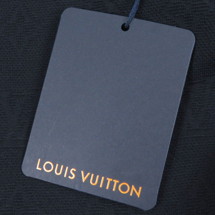 Pristine LOUIS VUITTON tops Piqu cotton T-shirt Monogram Navy cotton mens S
