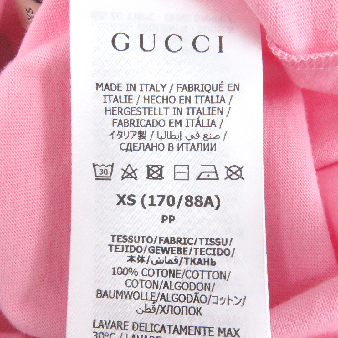 Pristine GUCCI×adidas tops Trefoil logo print pink cotton mens XS 548334