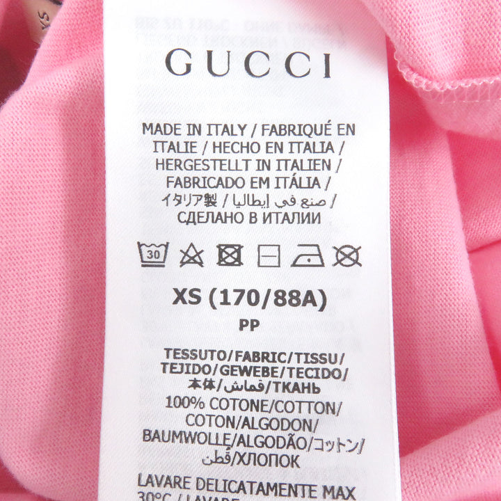 Pristine GUCCI×adidas tops Trefoil logo print pink cotton mens XS 548334