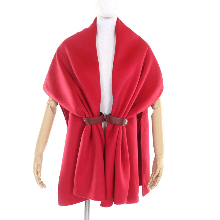 Excellent HERMES poncho Red cashmere Women 36