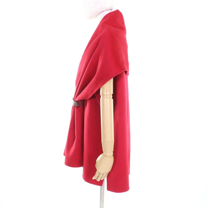 Excellent HERMES poncho Red cashmere Women 36
