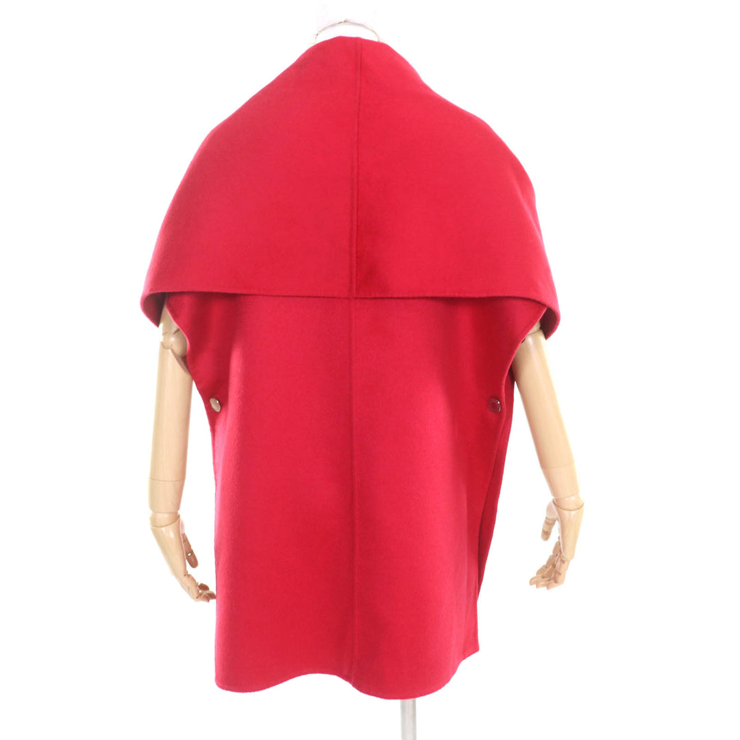 Excellent HERMES poncho Red cashmere Women 36