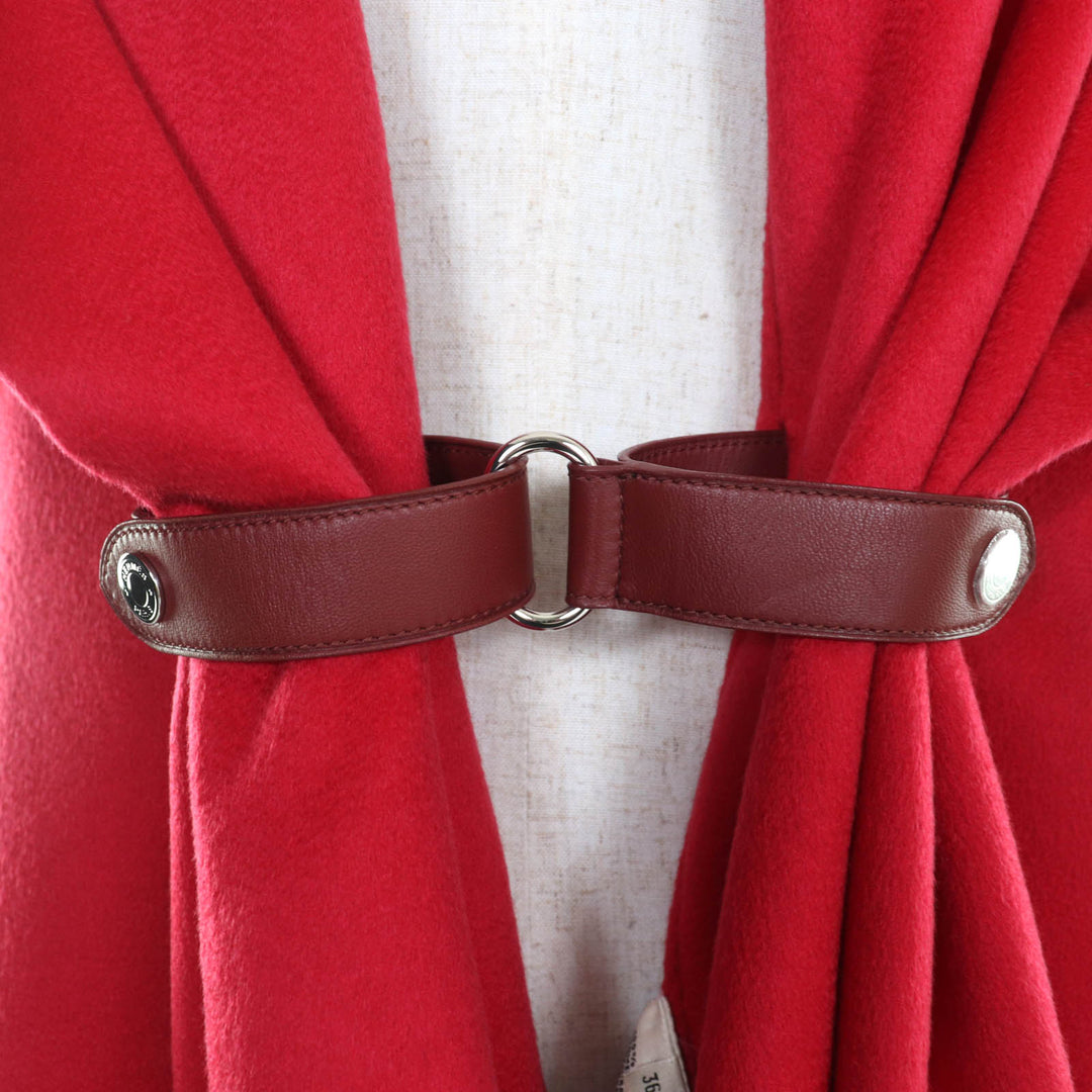 Excellent HERMES poncho Red cashmere Women 36