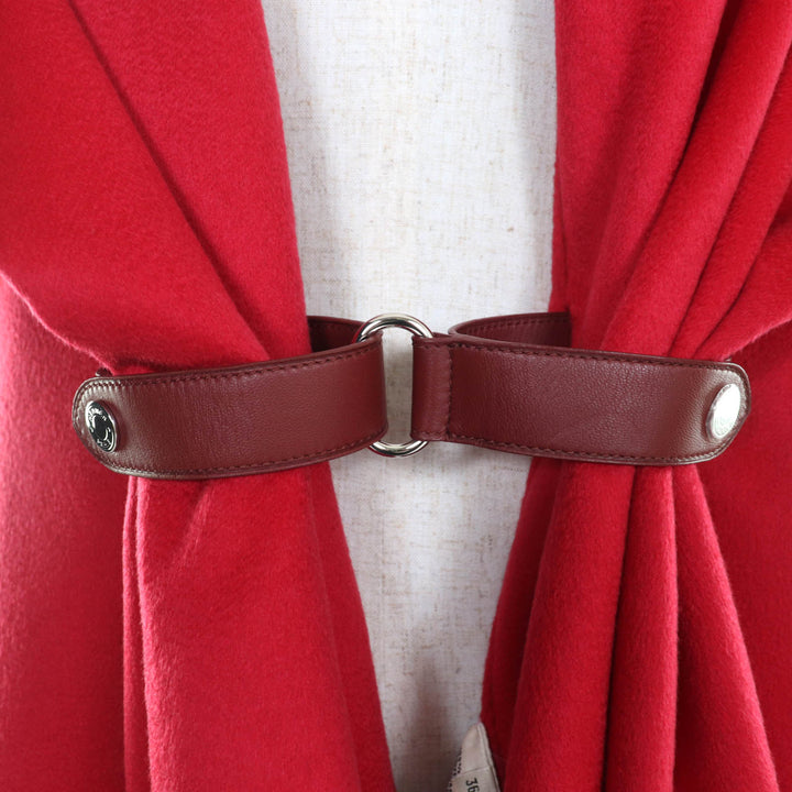 Excellent HERMES poncho Red cashmere Women 36