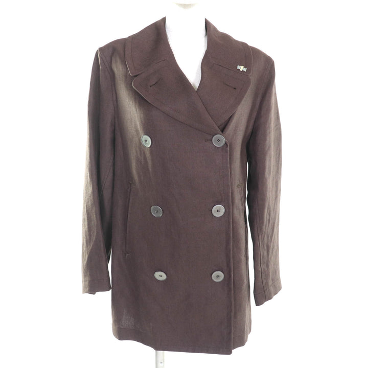 Great HERMES Jacket Brown linen Women 36