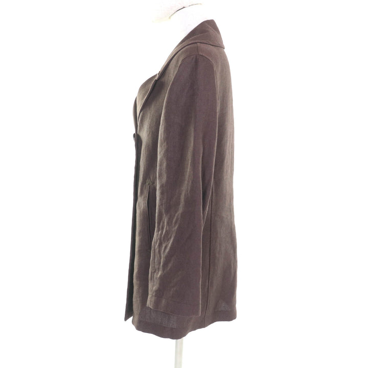 Great HERMES Jacket Brown linen Women 36