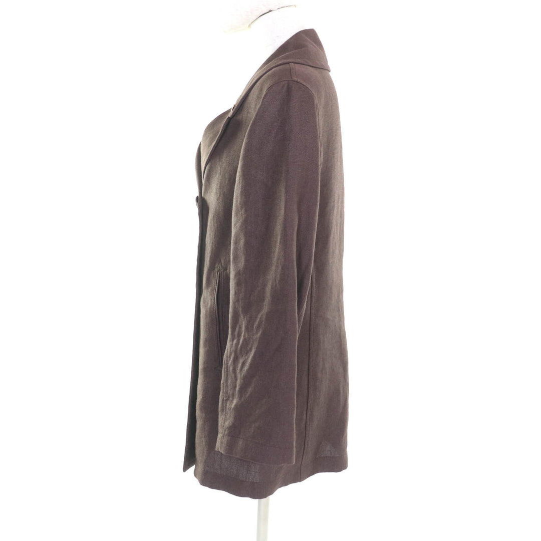 Great HERMES Jacket Brown linen Women 36