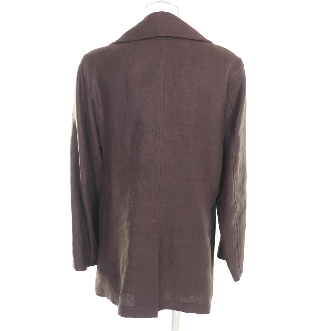 Great HERMES Jacket Brown linen Women 36
