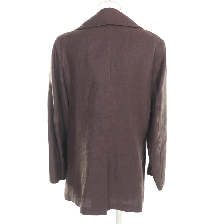 Great HERMES Jacket Brown linen Women 36