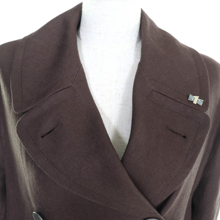 Great HERMES Jacket Brown linen Women 36