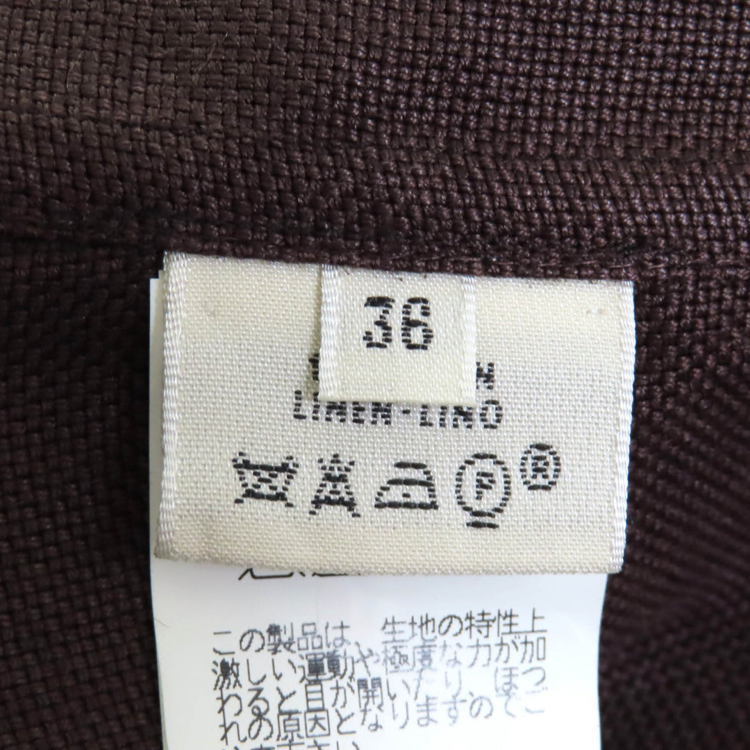 Great HERMES Jacket Brown linen Women 36